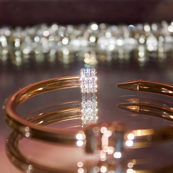 14kt Dipped Rose Gold Pave Bracelet. - Picture 6 of 7